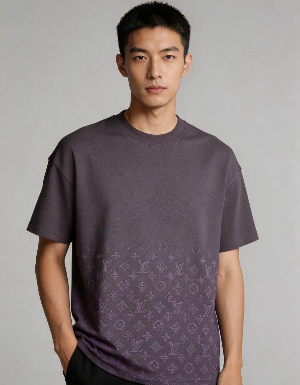 Louis Vuitton/Louis Vuitton 26ss hem presbyopia burnt short sleeves